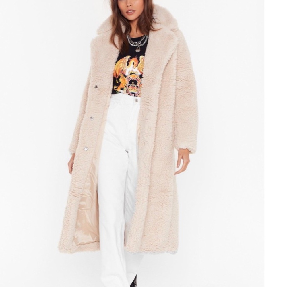Nasty Gal Shearling Coat - UNWORN WITH TAGS